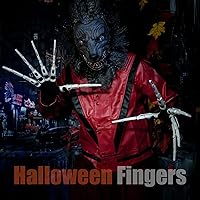 Vista 6 de Dedos articulados de Halloween con guantes, extensiones de dedos articuladas, manos de garra 3D, manos de esqueleto aterradoras para cosplay