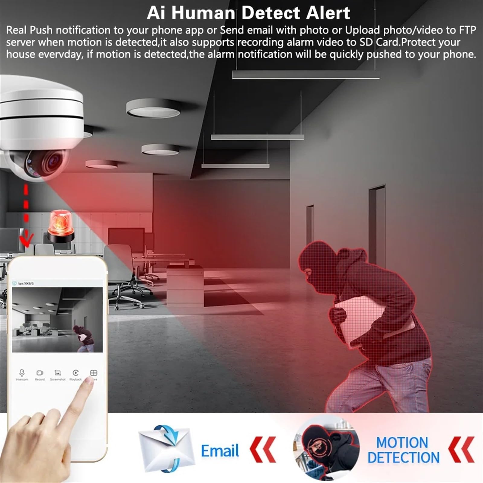 Telecamera WiFi Esterno, Telecamera analogica for Viso con Zoom PTZ 12X Telecamera di Sicurezza for videosorveglianza for Visione Notturna Esterna da 5 MP for DVR 4K AHD,Sicurezza, Antifurto