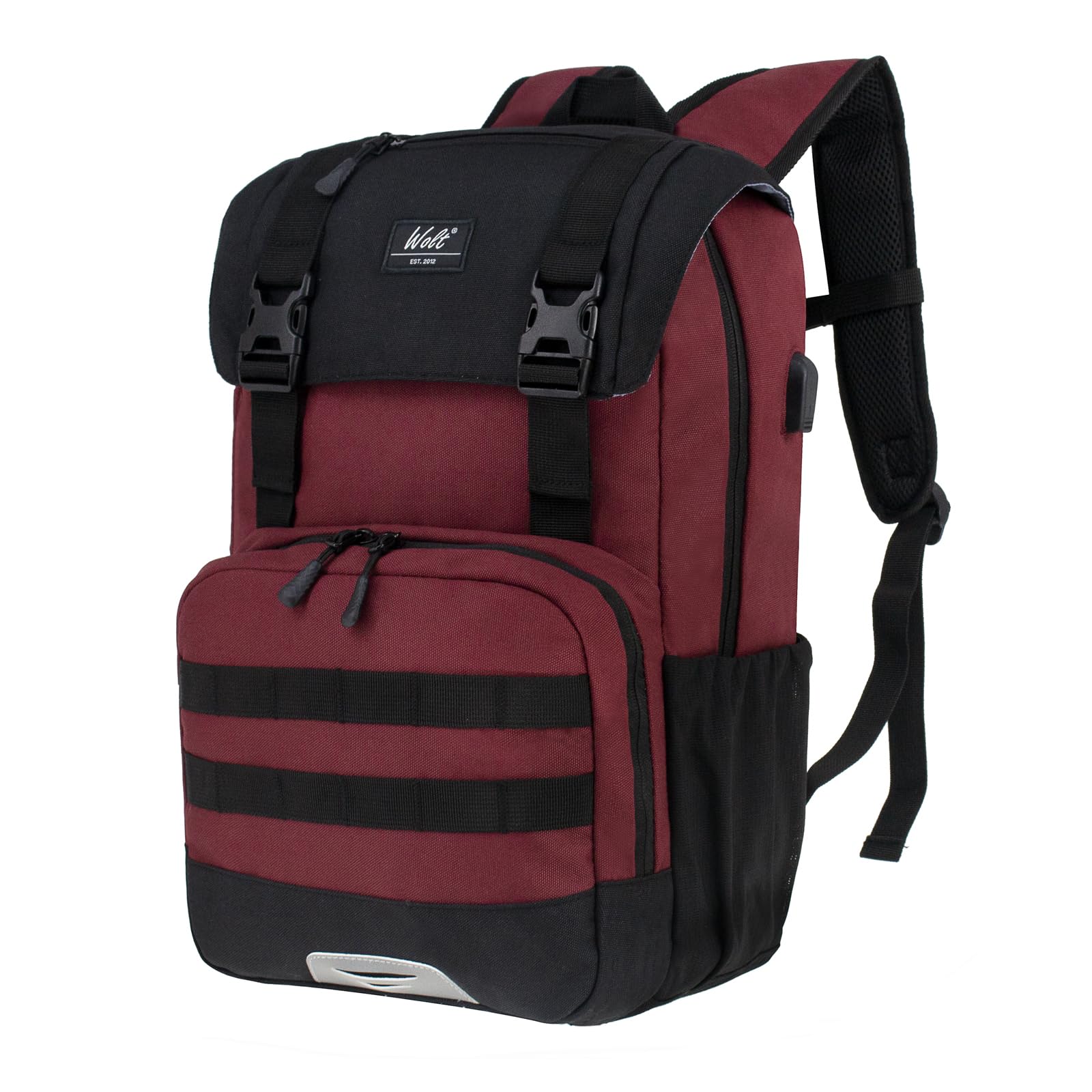 WOLT Laptop Backpack with USB Charging Port Fits Up to 17 Inch Laptop, College Backpack for Men Women, Computer Business Bookbag, Red