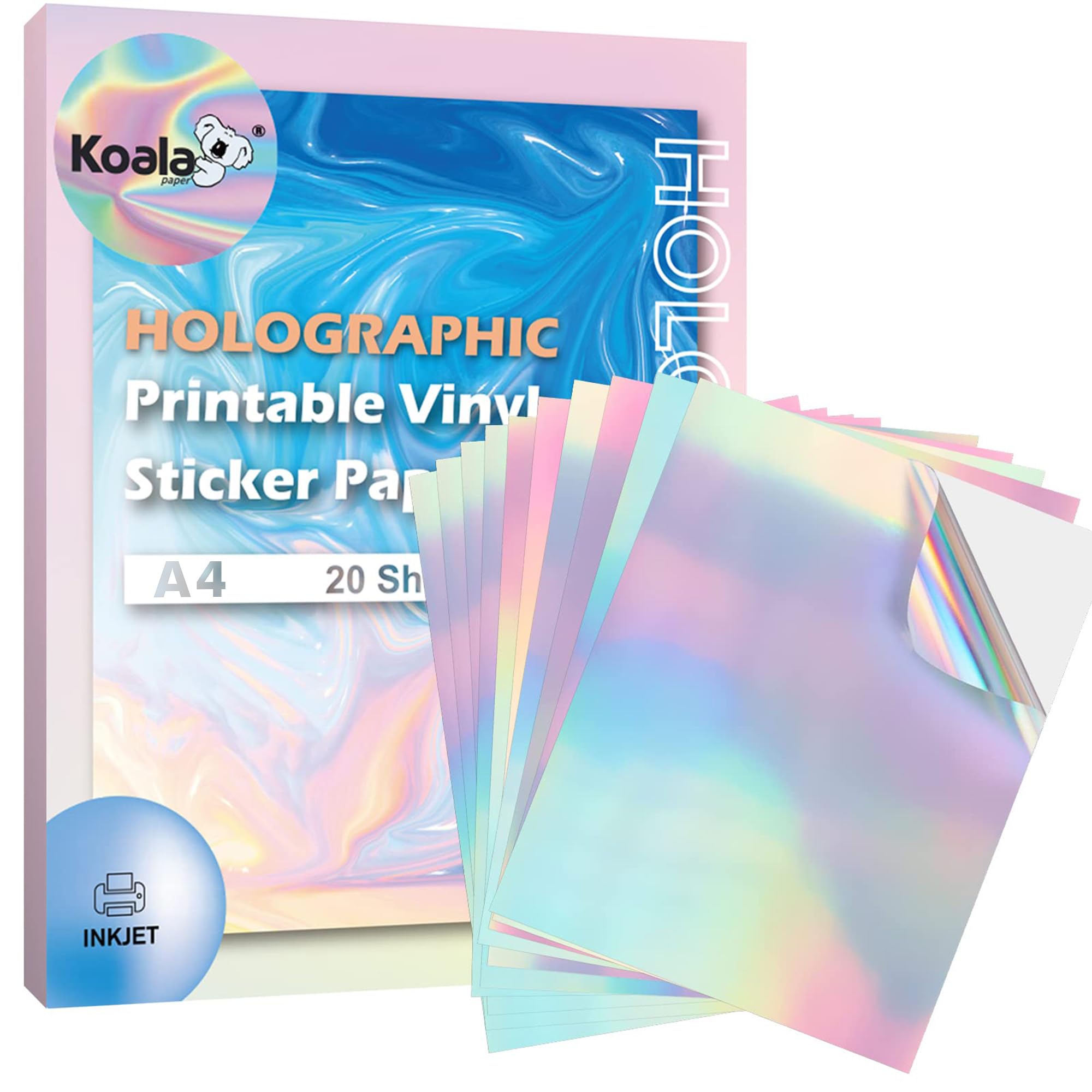 Evergreen Goods 10 vellen A4 zelfklevende geborstelde gouden sticker vinyl, inkjet en laser afdrukbaar | Waterdicht en plakkende achterkant | Geschikt voor Cricut-, silhouet- en andere snijders