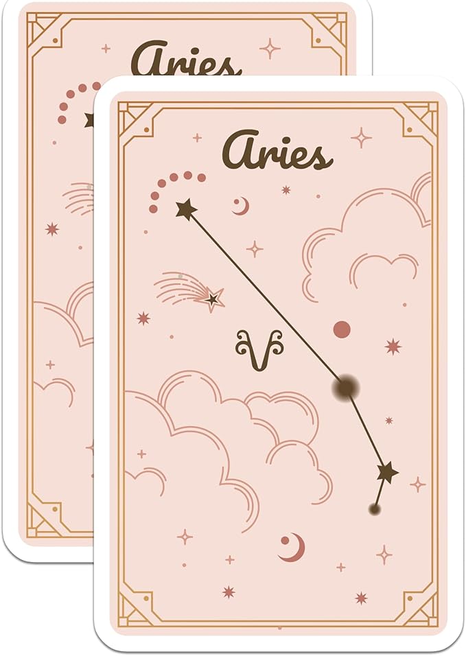 (2 Pack) Aries Star Sign Stickers - Zodiac Astrology - Constellation Art - 5
