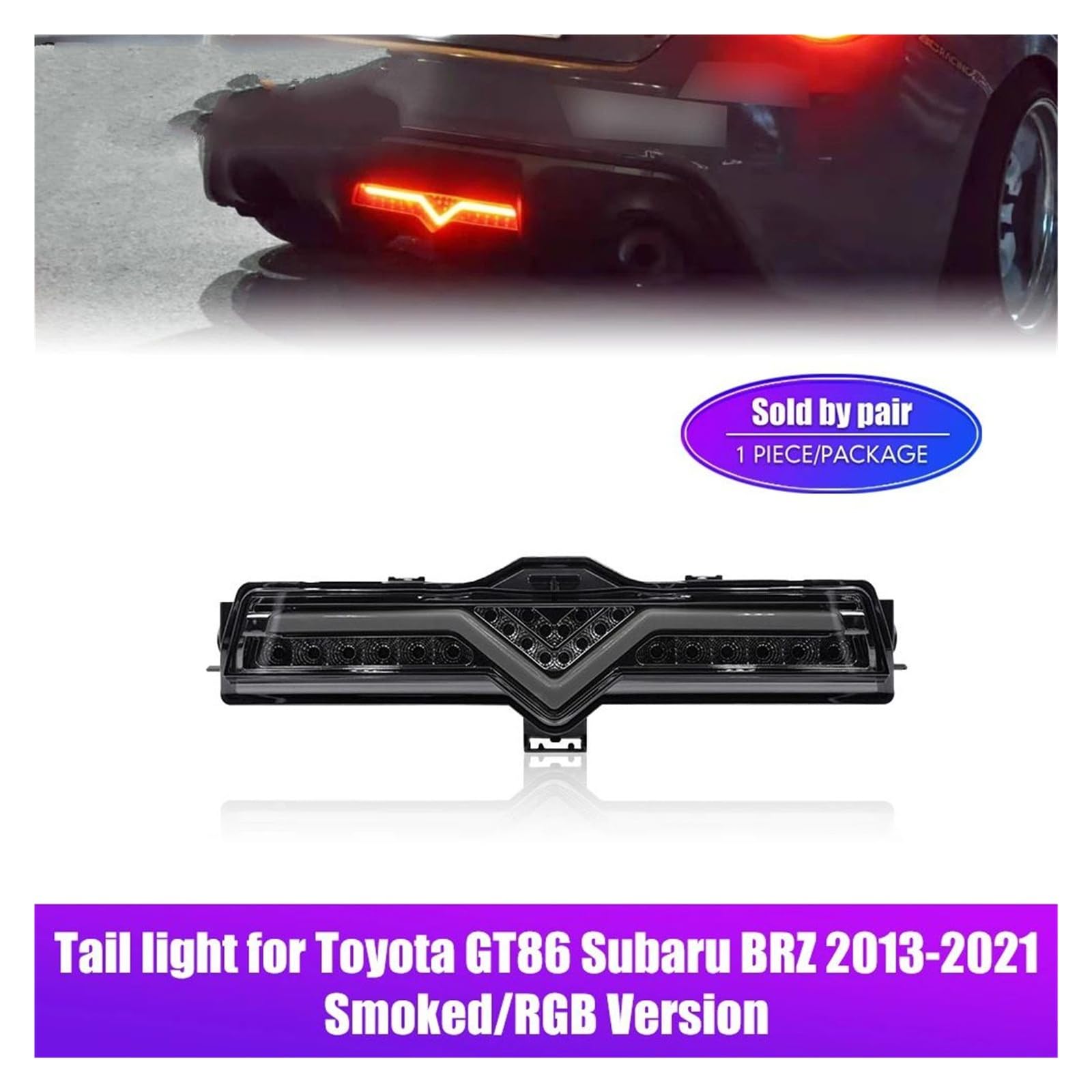 Pasuje do T0y0ta GT86 Subaru Brz 2013-2021 reflektor LED tylne światło przeciwmgielne hamulca tylna lampa tylna tylne światła montaż Plug and Play 1PC(RGB Version)