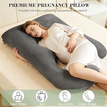 Pregnancy Pillows for Sleeping, 66in U Shaped Maternity Pillow with Cover