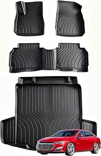 Floor Mats & Cargo Liner for 2016-2025 Chevy/Chevrolet Malibu, All-Weather Heavy Duty TPE Floor Liners Full Coverage Automotive for Chevy Malibu Accessories