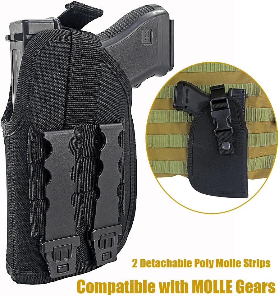 Molle Outside Waistband Gun Holster Optic Ready Holster Compatible with Medium Full Size Handgun with Laser Light Mounted