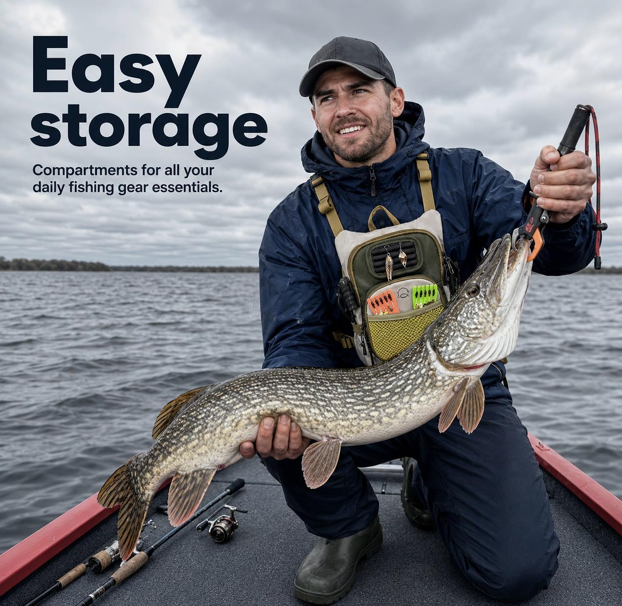 Fly Fishing Chest Pack-Lightweight Water-Resistant Wading Vest with Quick-Release Workstation, Dual Fly Drying Patches & Silent Net Carry. Holds 2 Large Fly Boxes. Adjustable Fit