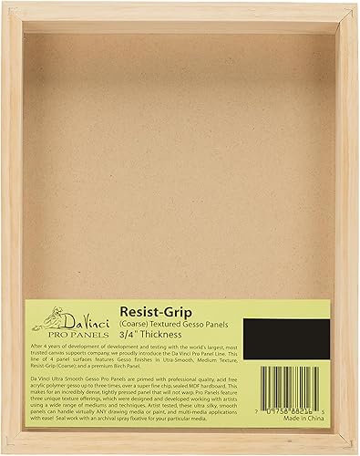 Miniatura 3 de Da Vinci Pro Resist-Grip - Panel de gesso texturizado de 34 pulgadas (individual) 4 x 4 pulgadas, paquete de 12