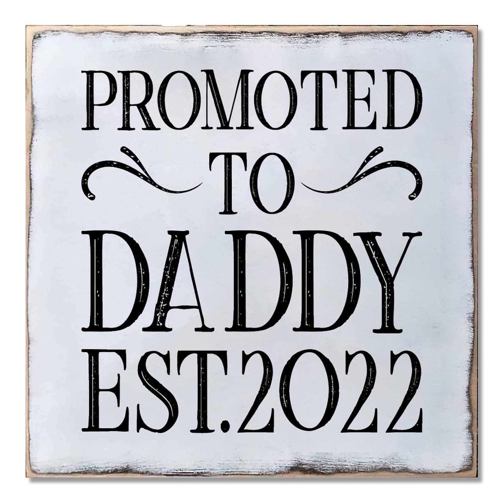 Panneau bois suspendre Promoted To Daddy First Time 40,6 cm plaque decorative mur - 5