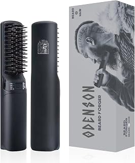 Odenson Beard Forger - Ultimate Tool, Cordless Heated Brush and Straightener for Beard and Hair, Heated Comb for Beard Styling and Care