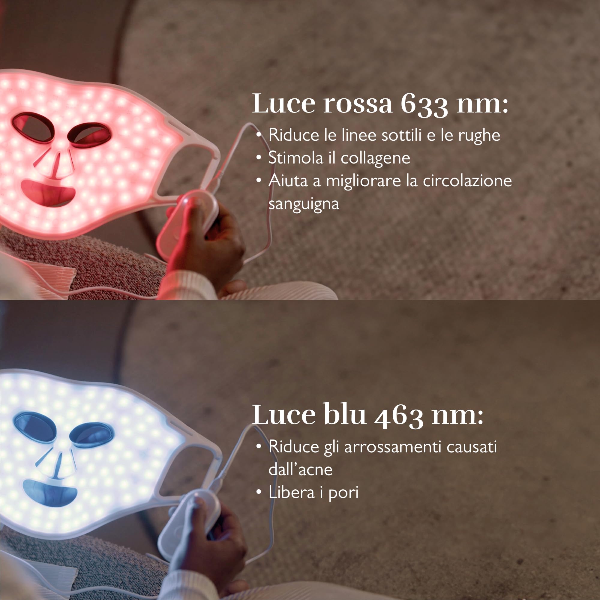 Silk'n Maschera LED viso I LED Face Mask 100 I Maschera per la cura del viso con tecnologia luce LED I senza fili, in silicone, 100 LED