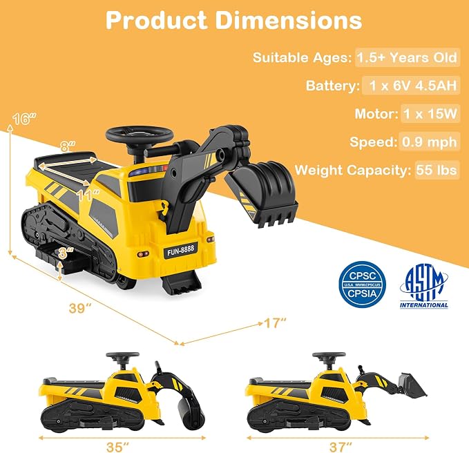Costzon Vehículo Eléctrico 3-en-1 para Niños 1.5+ miniatura 3
