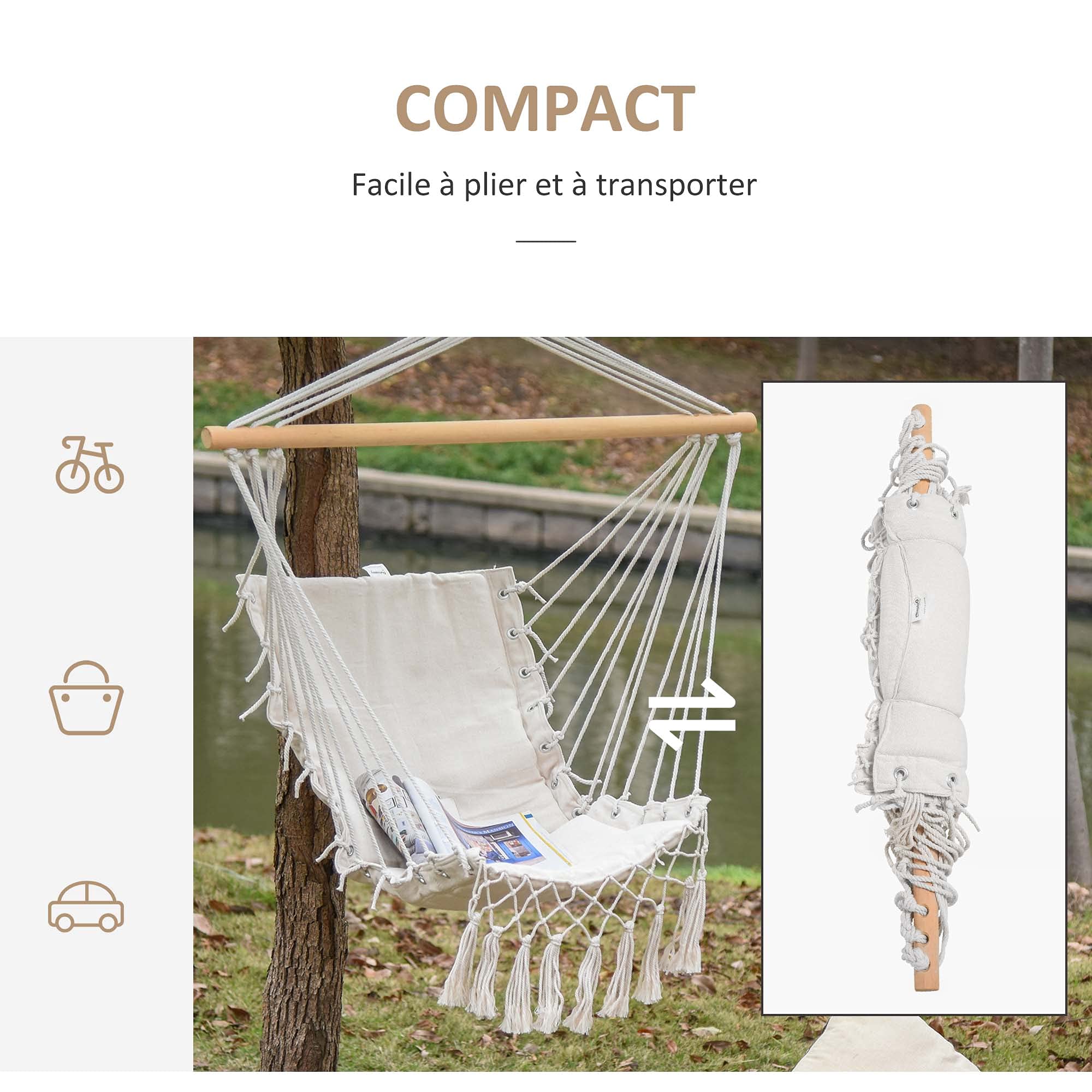 Standaard Voor Hangmat 280x120x110 Cm, Geknoopte Hangmat 90x200 Cm Of Staande Lamp 54 Cm 433104