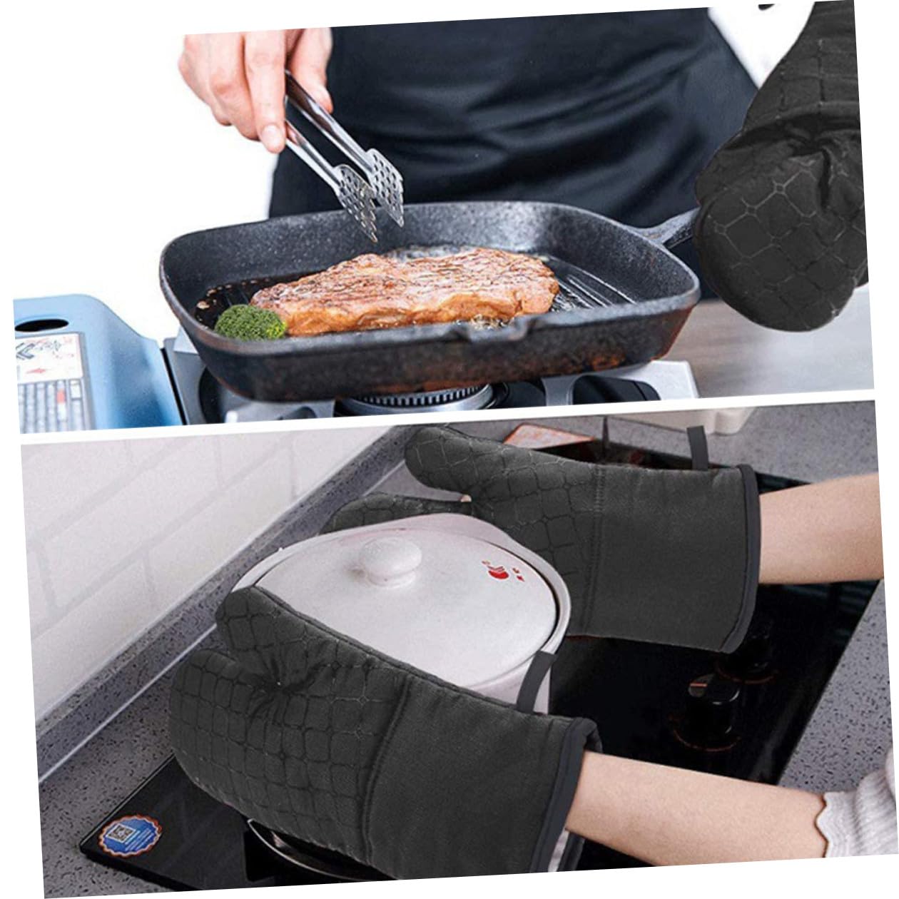 TOYANDONA Ofenhandschuhe Hitzebeständig Backhandschuhe Gepolstert Kochhandschuhe Mit Wärmeisolierung Für Küche Und Ofen Use