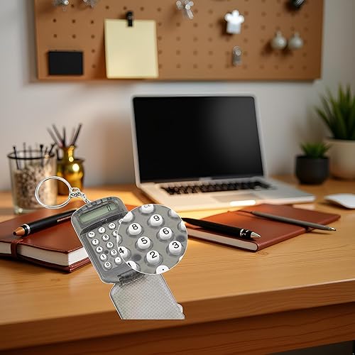 Miniatura 9 de Calculadora de bolsillo negra Llavero Pequeño Pequeño Portátil Mini Calculadora Electrónica para Estudiantes Caseros Calculadoras Básicas Accesorios