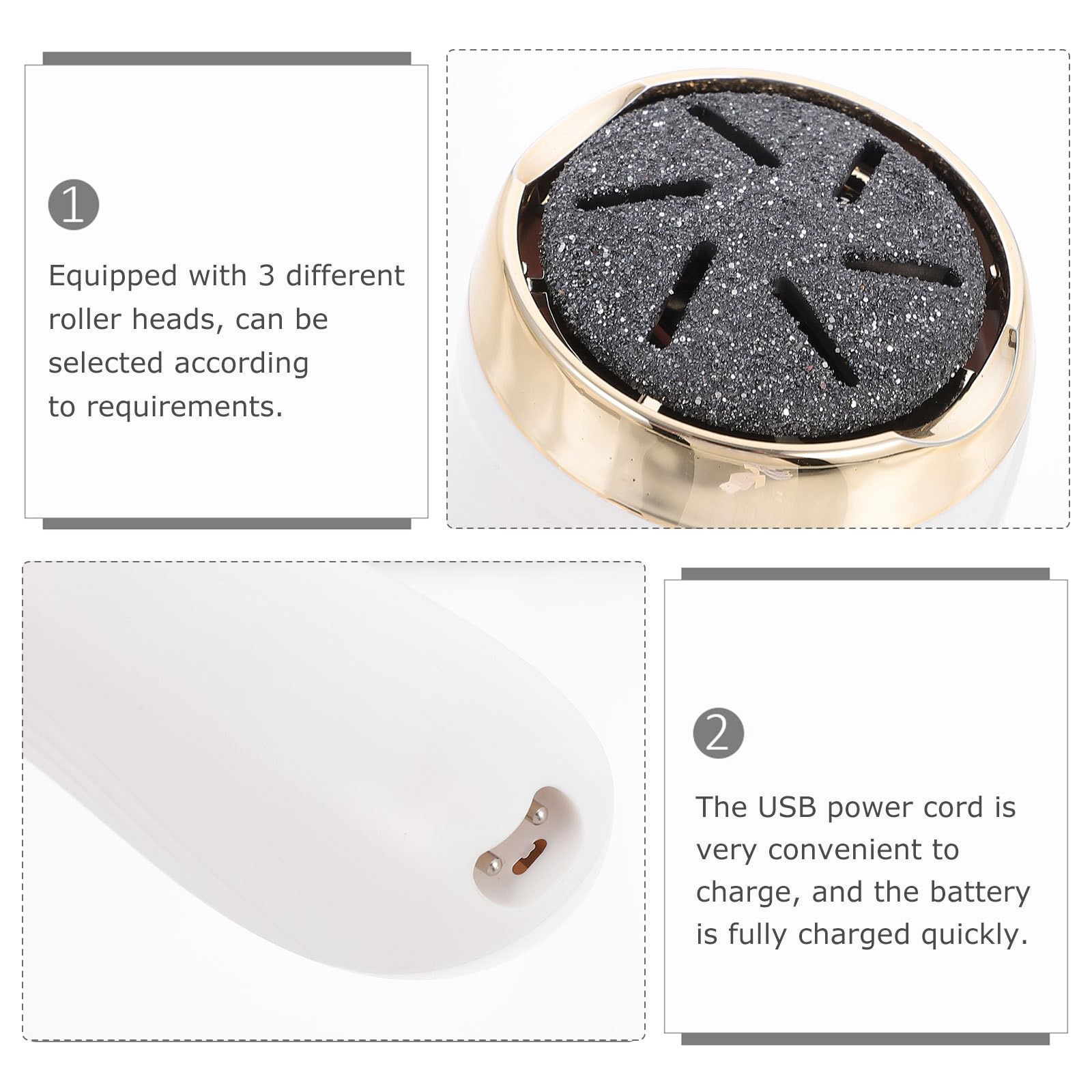 Elektrische Fußfeile Tragbare Pediküre Feile Hornhautentferner mit 1200mah Akku aus Weißem Abs Material für Professionelle und Private Anwendung