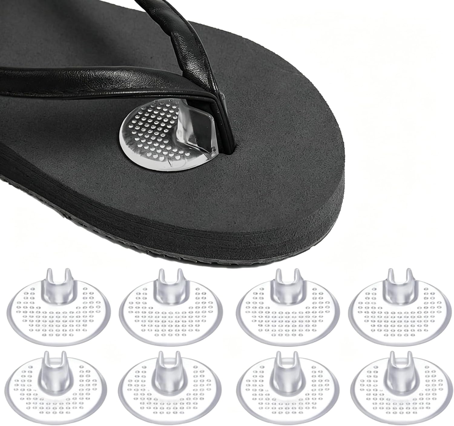 4 Pairs Thong Sandal Toe Protectors, Flip Flop Toe Cushion Protectors for Comfort, Anti-Slip Silicone Pads, Non-Slip Cushions Between Toe for Sandals Clear
