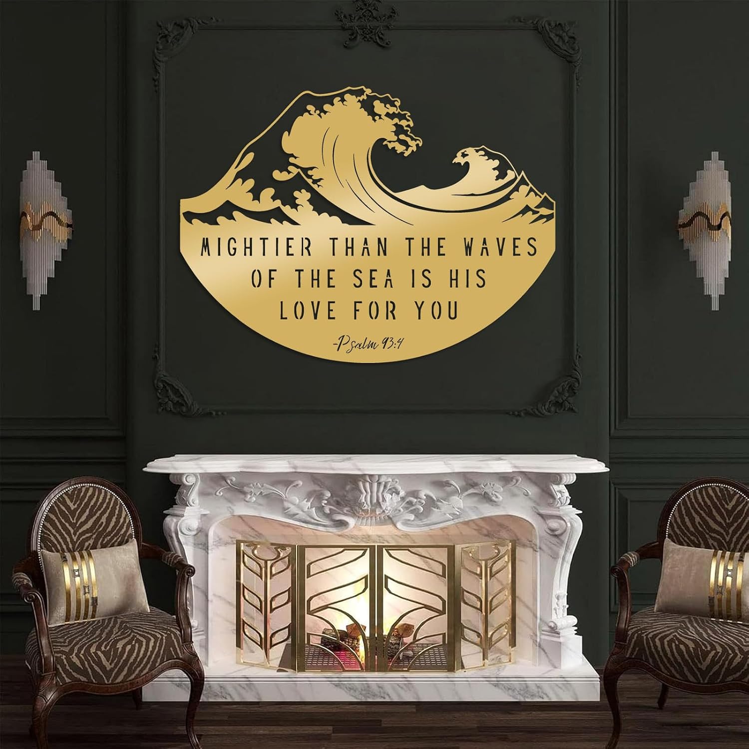 Amazon.com: Psalm 93:4 Metal Wall Art, Bible Metal Verses, Waves Ocean ...