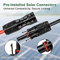 Vista 4 de XRDS -RF Cable de extensión solar 8AWG 3FT paquete de 2 unidades (rojo + negro), cable fotovoltaico con conectores solares macho/hembra, cable