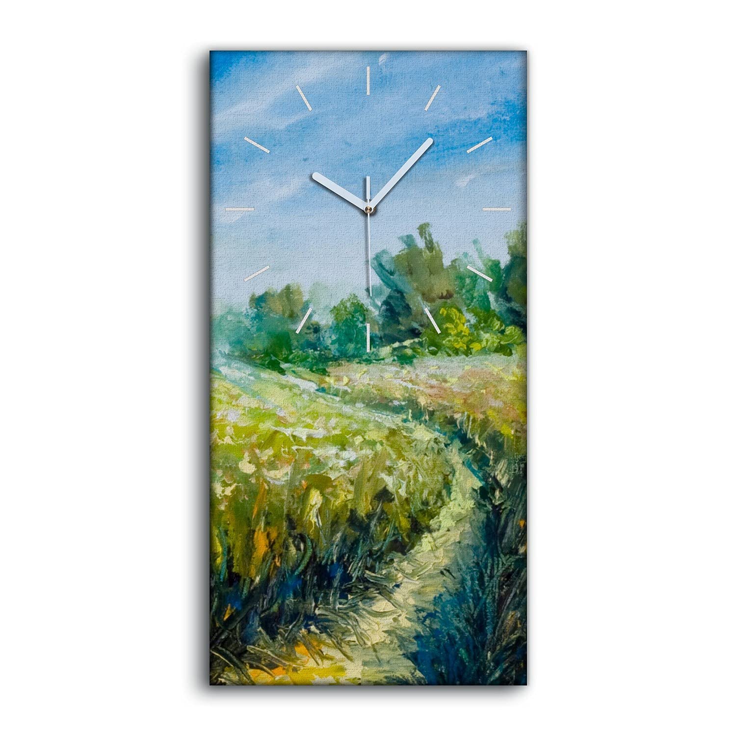 Horloge sur toile cadeau décoration murale arbres et ciel poétique