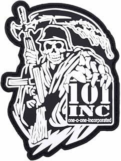 Emblem 3D PVC 101 INC Reaper Gun #4102 Rubber Patch Klett Abzeichen 9 x 6,5 cm
