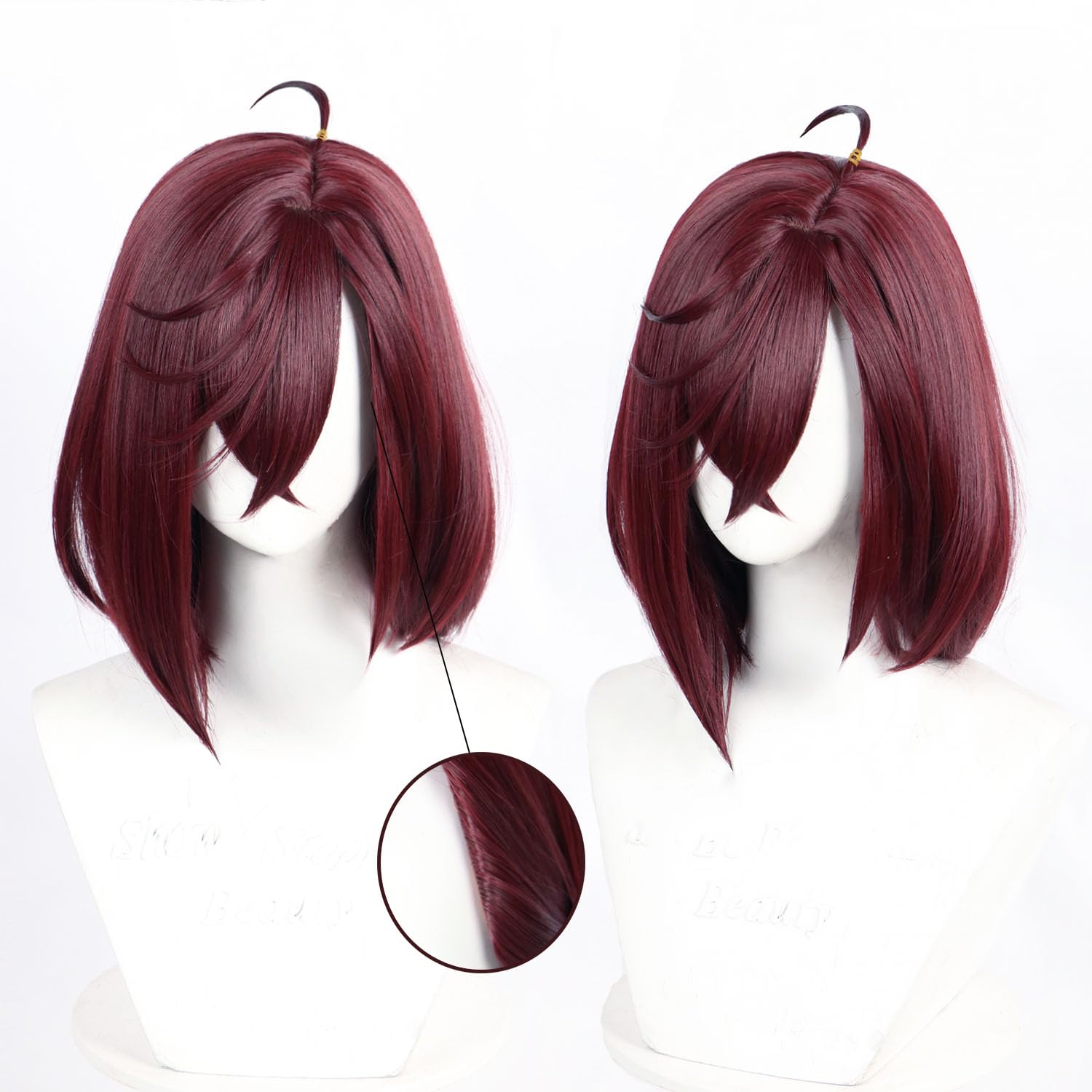 HUNIGIR Lucy Cosplay Wig Anime Wig Women Stylish Colorful Bob Synthetic Hair with Bangs for Girls: Brown