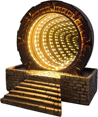 Starlight-gate Ring Mirror Time Tunnel Infinity Mirror Modelling 3D Night Light LED Table Lamp Collectable Gift Gaming Sculpture Home Decor (Led Light)