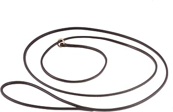 Alvalley Slip Dog Leash,Handmade Round Leather Dog Leash,Easy to Handle,Perfect for Small, Medium, Large and Extra Large Dogs, 6ft Long, 5mm Thickness)