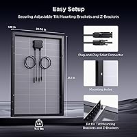 Vista 7 de N-Type 16BB - Panel solar de 100 W, panel solar compacto de 12 V y 100 W, 25 % módulo fotovoltaico monocristalino de alta eficiencia, para camping