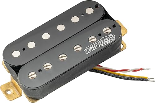 Wilkinson Vintage Classic Alnico 5 Overwound Open Style Bridge Pastilla Humbucker para guitarra eléctrica, negro