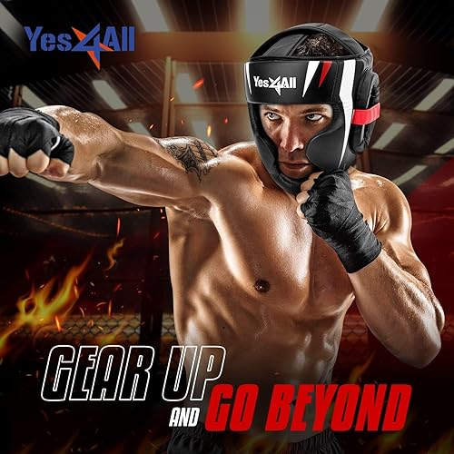 Miniatura 5 de Yes4All Full Face Boxing Headgear - Adjustable Headgear for Muay Thai, MMA, Sparring, Kickboxing