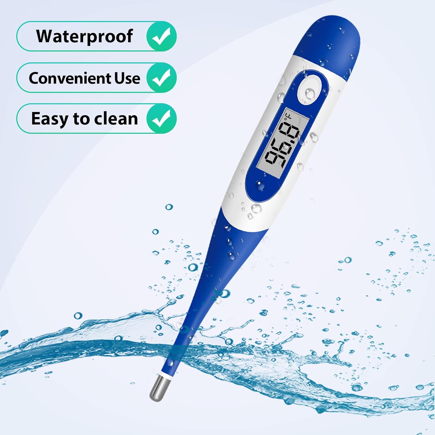 Thermometer, 2 Pack Digital Oral Thermometer, Detect Fever Quickly, Oral Armpit and Rectal Thermometer with FDA Certification, for Babies Children and Adults, Blue. : Health & Household