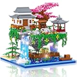 Cherry Blossom Pond Building Set, 3320 Pcs Architecture Building Blocks with Light Peach Blossom Tree Building Set Tree House Building Kit for Adult Teens Ages 6+