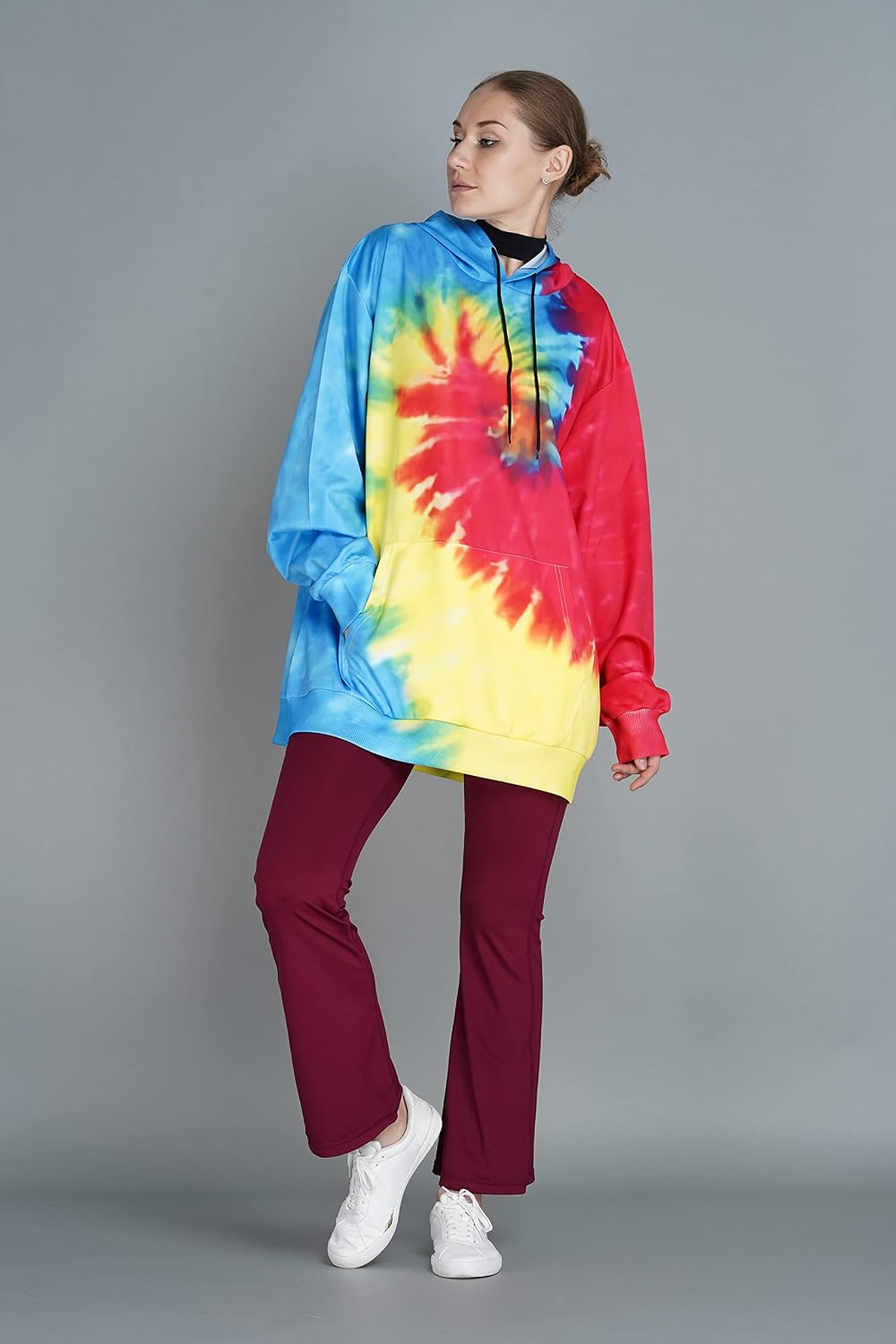 Mens Tie Dye Hoodie Pullover Hoody Hooded Sweatshirt, Tie Dye Hoodies for Men