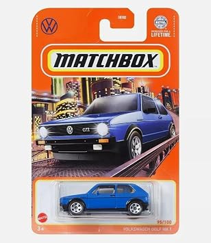 Matchbox Volkswagen Golf MK1 95/100 164 Scale Die-Cast Vehicle, Blue