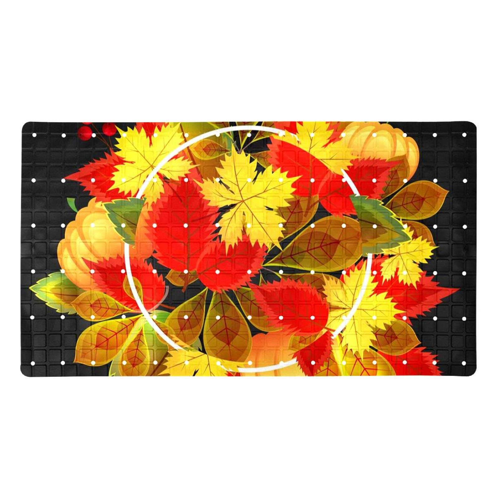Tapis antidérapant pour baignoire enfants et seniors motif feuille