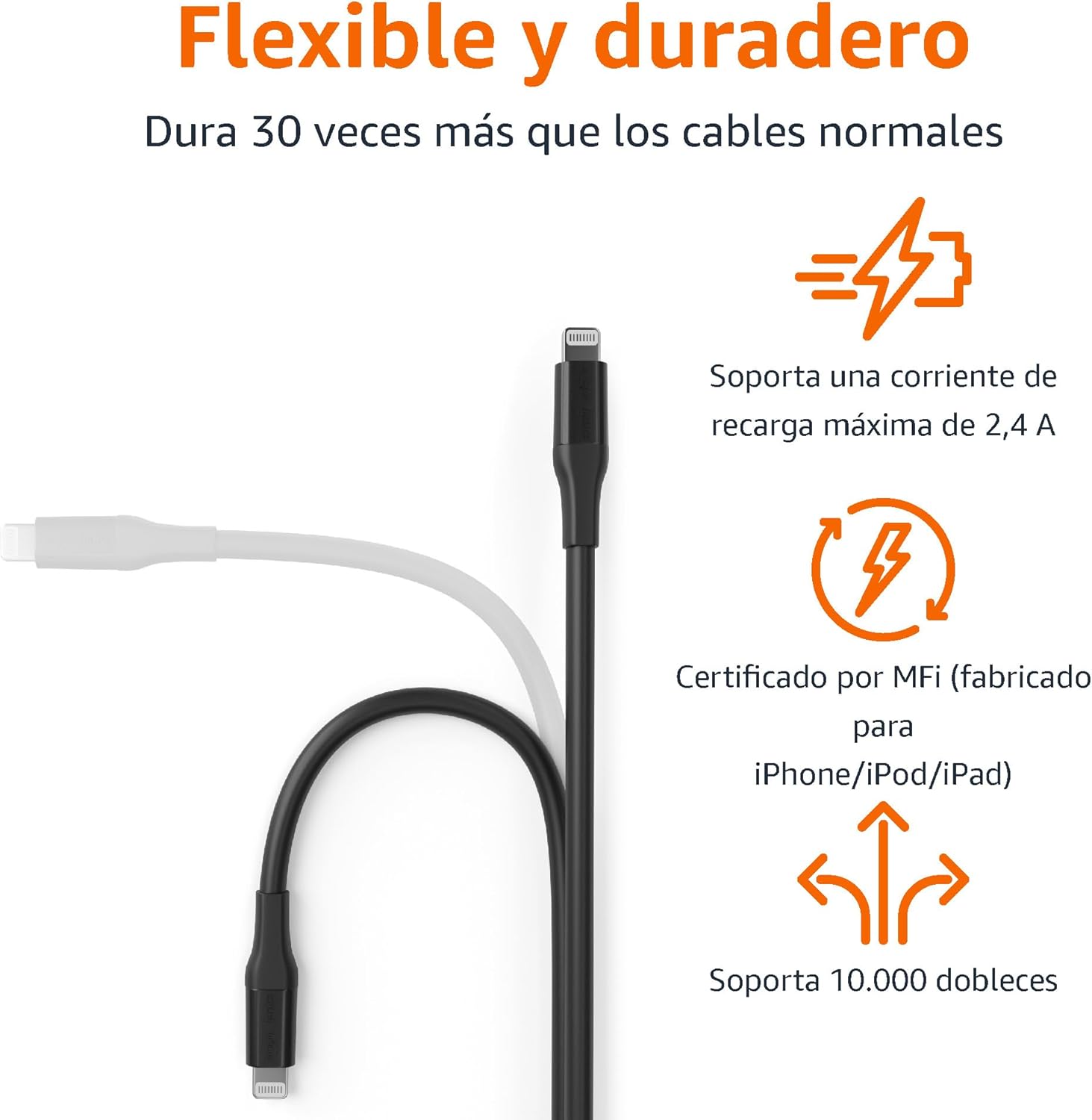 Thumbnail 2 de Amazon Basics Cable USB-C a Lightning, 3 m, MFi Certificado 🔌