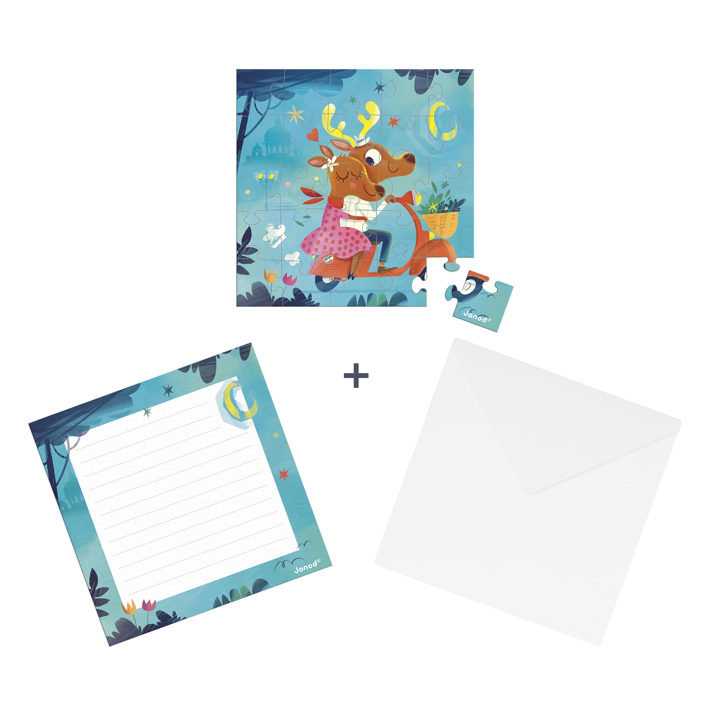 Janod - Carte Anniversaire Puzzle - Carte Cadeau Puzzle 25 Pièces Chat + 1 cartonnette + 1 enveloppe - Idéal Cadeau Anniversaire, Carte vœux - Dès 3 Janod - Carte Anniversaire Puzzle - Carte Cadeau Puzzle 25 Pièces Chat + 1 cartonnette + 1 enveloppe - Idéal Cadeau Anniversaire, Carte vœux - Dès 3