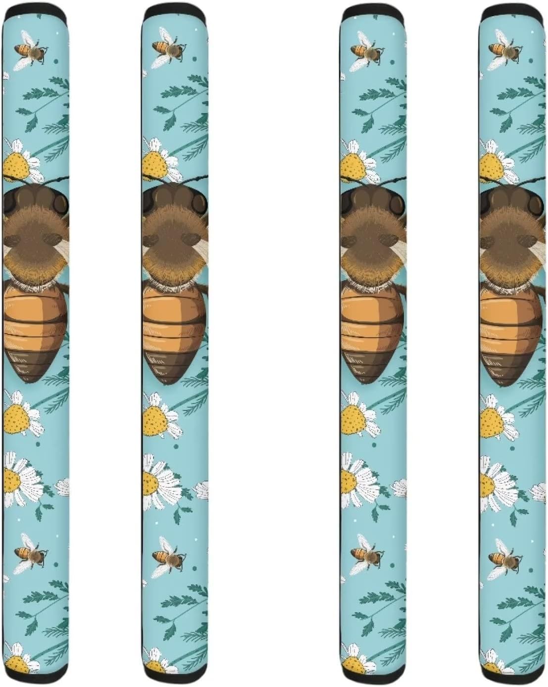GLENLCWE Green Daisy Print Refrigerator Door Handle Covers Set of 4 Fit for Most Kitchen Appliance Fridge Oven Dishwasher