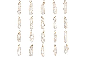 FINGERINSPIRE Natural Quartz Crystal Gemstone Charms