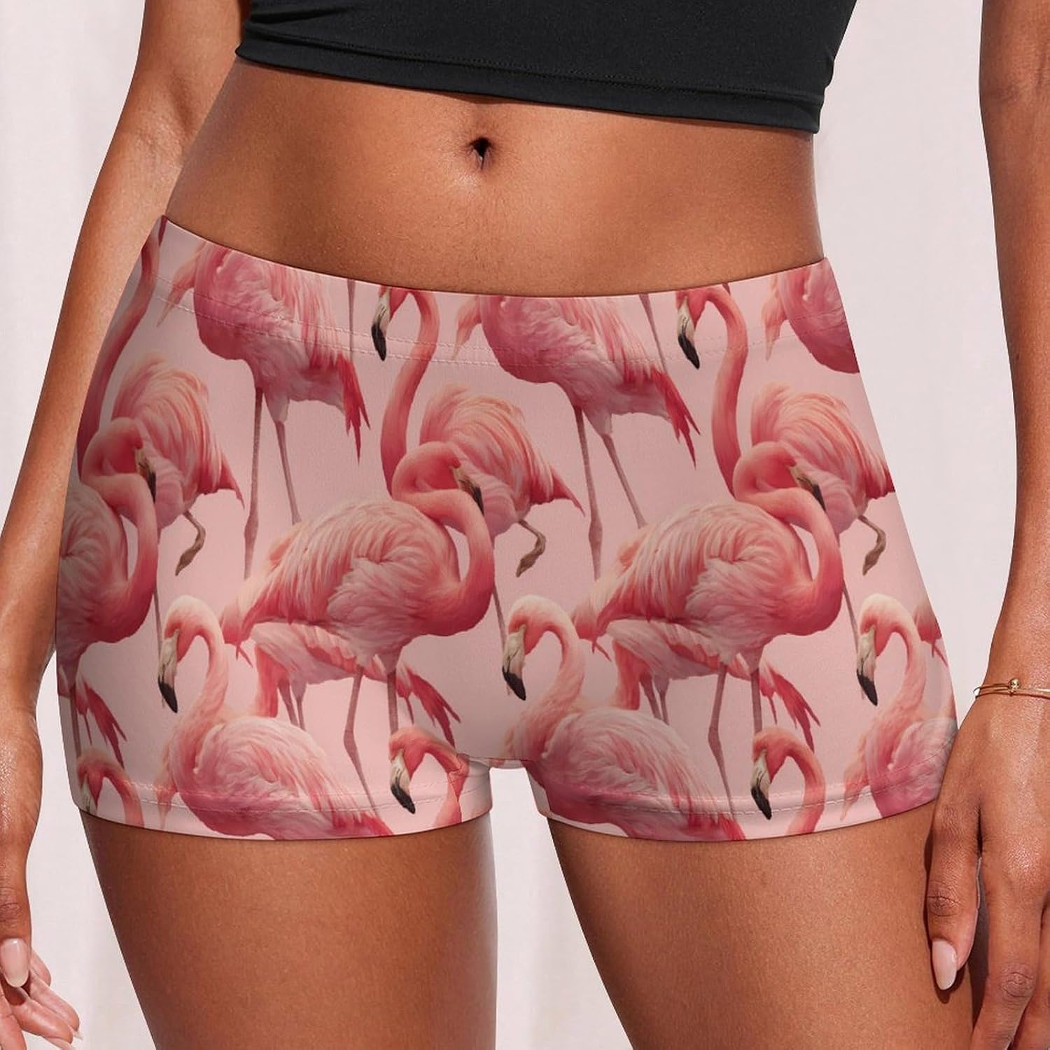 Flamingo Funny Funny Women's Boxer Briefs Breathable Underpants Trunks Stretch Underwear