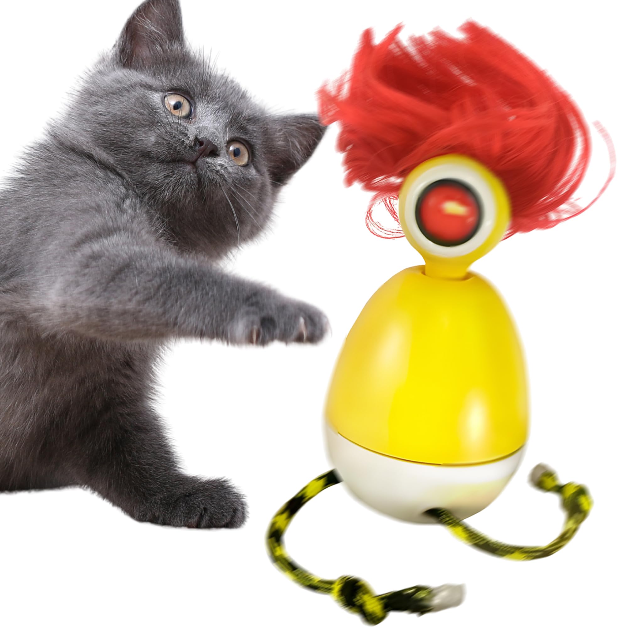 Interactive Cat Toy Automatic – Motion Activated Spinning Cat Toy for Indoor Cats – Electronic Self Play Cat Toy for Bored Cats – Cat Enrichment &