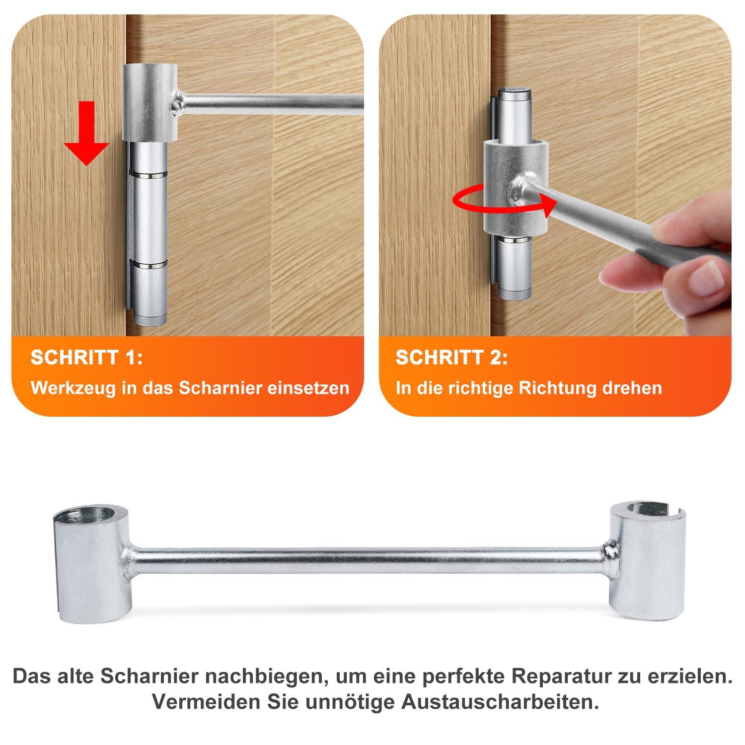 Chiave di Regolazione Dello Spazio Delle Cerniere 23-25mm Chiavi Regolabili per Cerniere Strumento di Riparazione Della Cerniera Della Porta per Chiave di Regolazione Dell'Officina Domestica