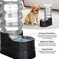 Vista 6 de RIZZARI Dispensador automático de agua para perros mejorado: comedero elevado grande de acero inoxidable negro de 9L por gravedad para mascotas