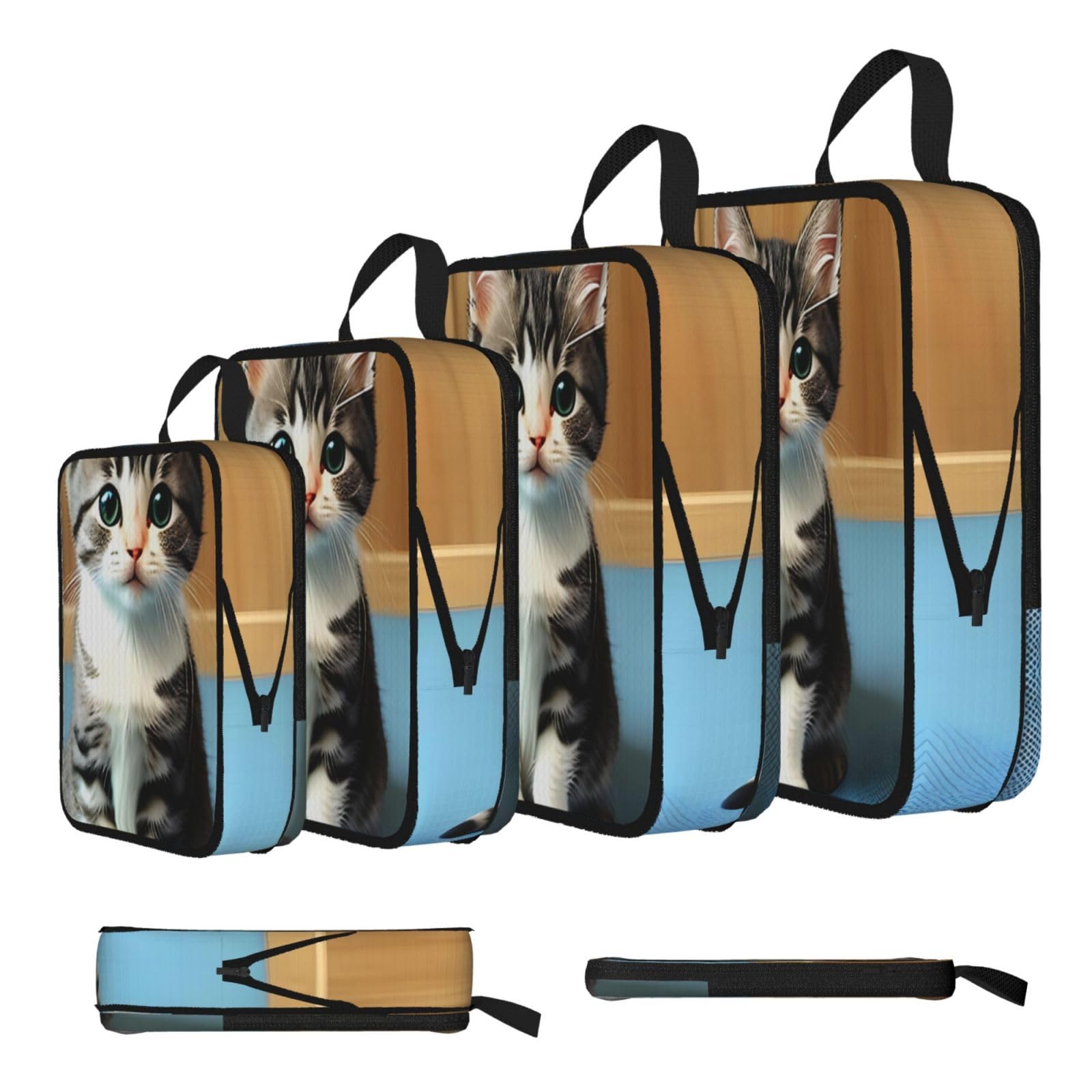 Bedroom kitten Compression Packing Cubes 4 Piece Set