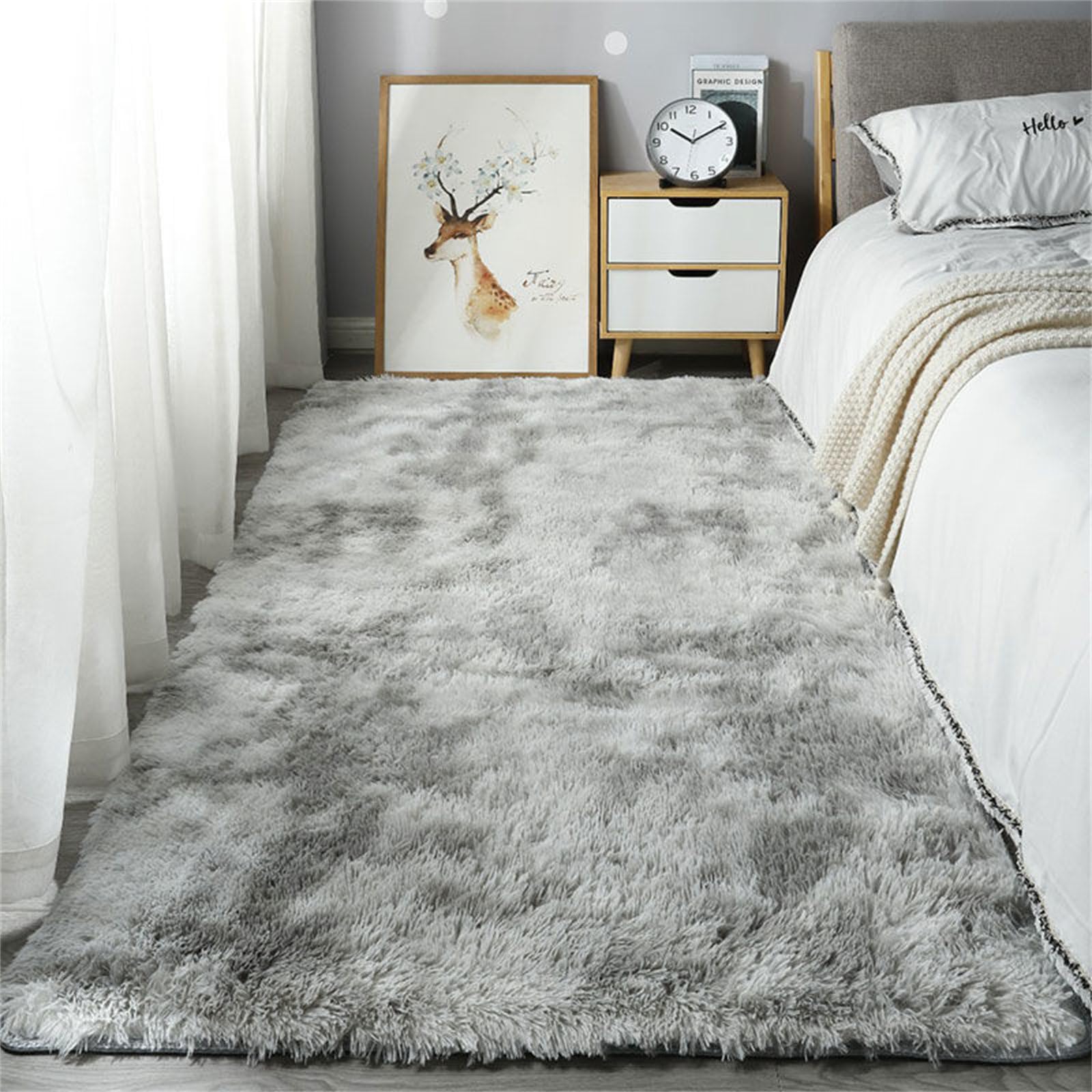 Tapis à poils longs doux et moelleux antidérapant Highdi 120x180