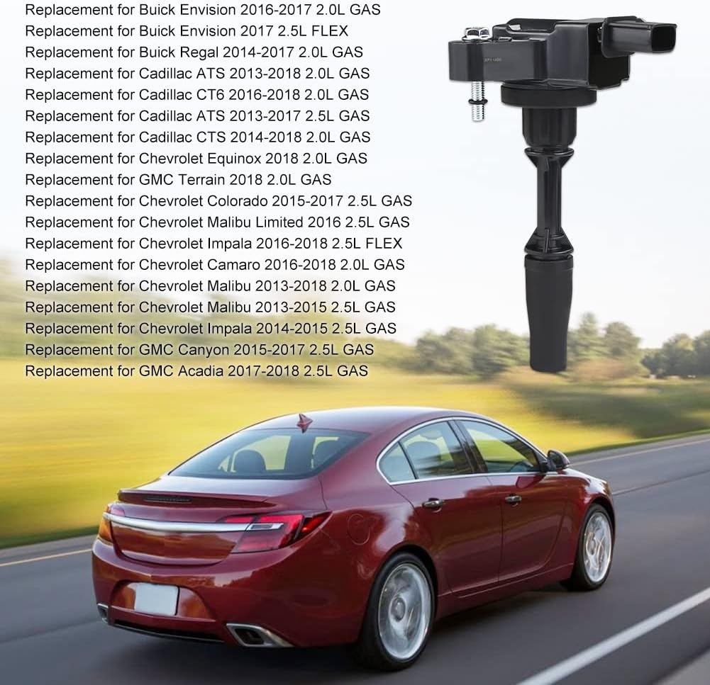 JDMON Ignition Coil Pack Compatible with Chevy Impala Malibu Camaro Colorado GMC Acadia Cadillac ATS CTS Buick Envision 2.5L 2.0L 12654078 UF680 25202791 4pcs