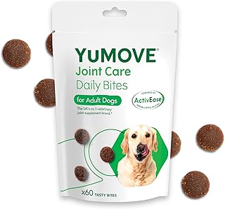 YuMOVE Joint Supplement for Dogs, Daily Bites for Joint Care, Essential Dog Hip and Joint Support for Stiff Adult Dogs with Glucosamine, Chondroitin, Green Lipped Mussel, 60 Tablets