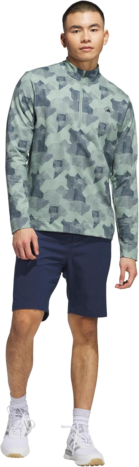 adidas Mens Go-to Printed Quarter-Zip Pullover