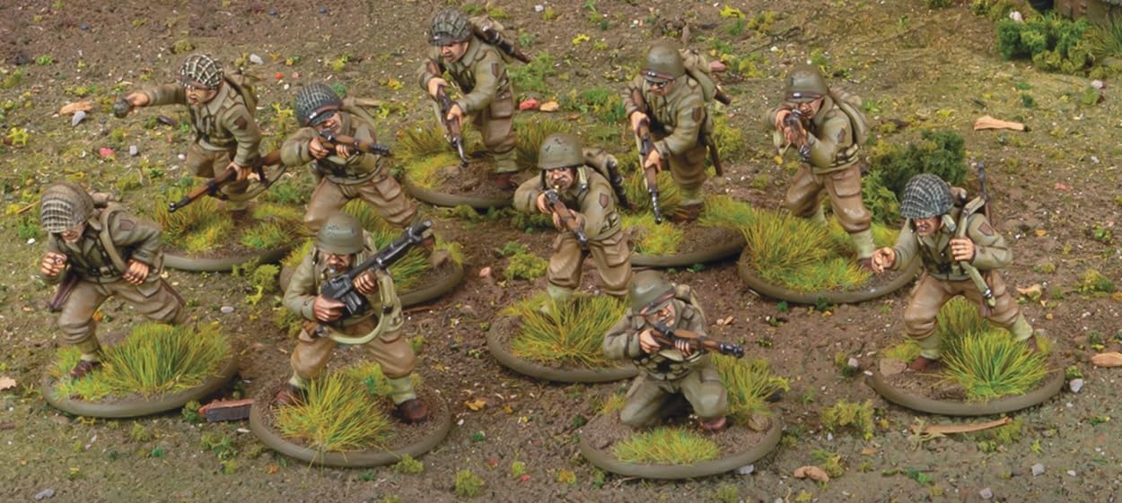 Warlord Games US Infantry GI's - Miniaturas de plástico a escala de 28 mm para acción de pernos, miniaturas altamente detalladas de la Segunda Guerra Mundial para juegos de guerra de mesa