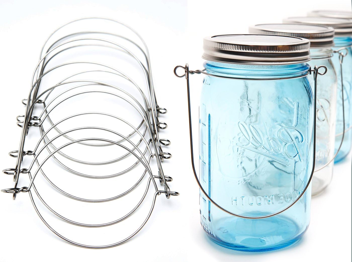 6 Pack: Mason Jar Hanger Handle - Wide Mouth Mason Jar Size